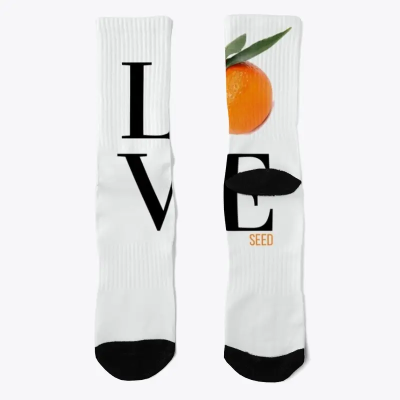 Tangerine Love Socks Black logo